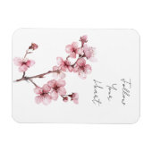 Witte Roze Kersenbloesem Bloem Magneet (Horizontaal)