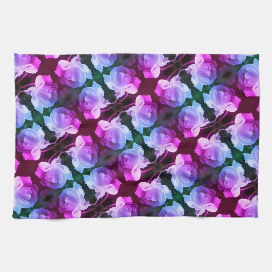 Witte roze met regendruppels Abstracte Florence Theedoek (Horizontaal)