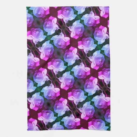 Witte roze met regendruppels Abstracte Florence Theedoek (Verticaal)