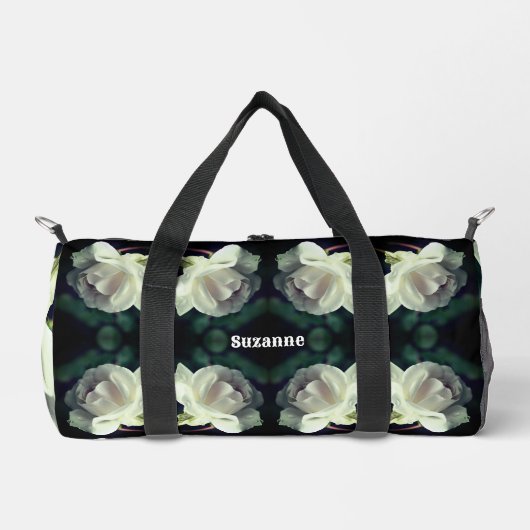 Witte roze met speciale regendruppels plunjezak (Voorkant)