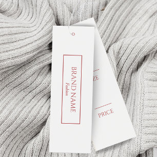 Witte & Roze Moderne Hang Labels Mini Visitekaartjes
