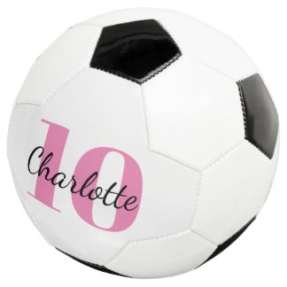 Witte roze monogram initiaal voetbal
