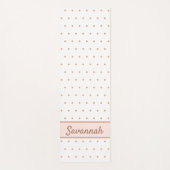 Witte roze roze roze gouden gestippelde monogram yogamat (Voorkant)
