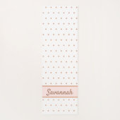 Witte roze roze roze gouden gestippelde monogram yogamat (Achterkant)