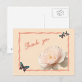 Witte roze roze roze roze roze roze roze roze roze briefkaart (Voorkant / Achterkant)