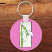 Witte roze Sleutelhanger (Voorkant)