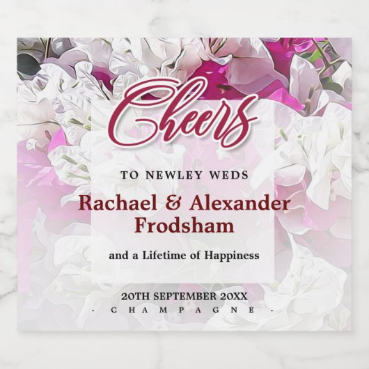 Witte Roze Sparkling Champagne Labels Sparkling Wijnetiket (Enkel label)