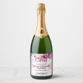 Witte Roze Sparkling Champagne Labels Wijnetiket (Voorkant)