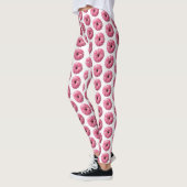 Witte roze sprinkhaan Donut Leggings (Links)