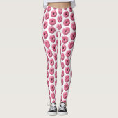 Witte roze sprinkhaan Donut Leggings (Voorkant)