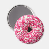 Witte roze sprinkhaan Donut Magneet (Voorkant / Achterkant)