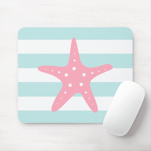 Witte roze stekelstaarten muismat (Met muis)