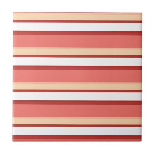 Witte roze strepen tegeltje (Voorkant)