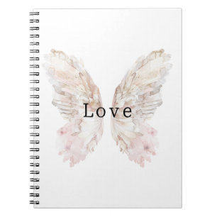 witte roze vlindervleugels notitieboek