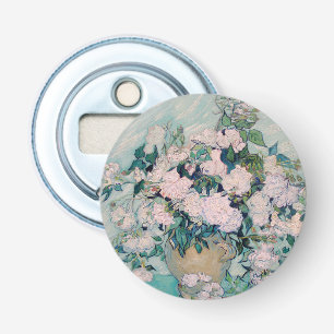 Witte Rozen-1890-Vincent van Gogh Button Flesopener