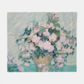 Witte rozen-1890-Vincent van Gogh Fleece Deken (Voorkant (Horizontaal))