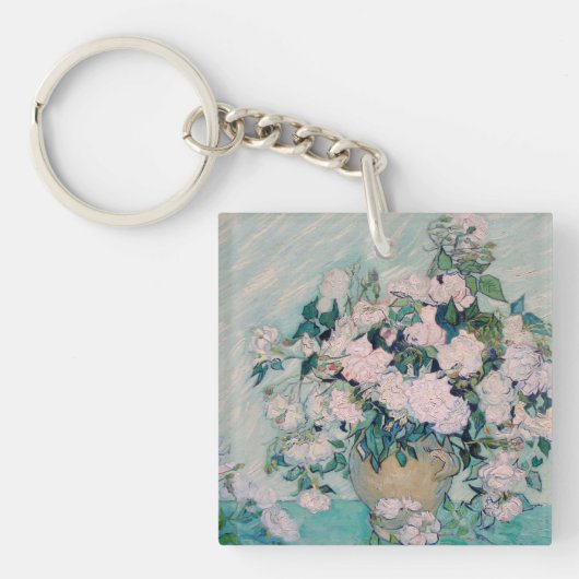 Witte Rozen-1890-Vincent van Gogh  Sleutelhanger (voorkant)