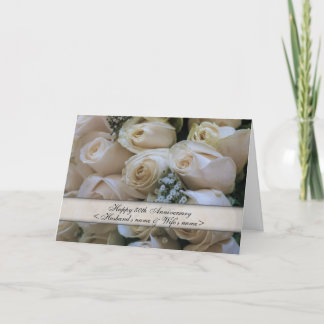 Witte Rozen <50th> Jubileum Kaart