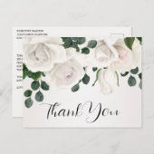  witte rozen 60e verjaardag Dank u Briefkaart (Voorkant / Achterkant)