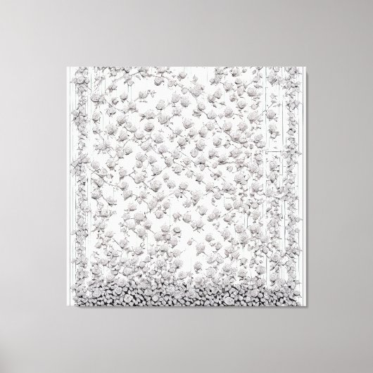 Witte rozen A Canvas Afdruk (Voorkant)