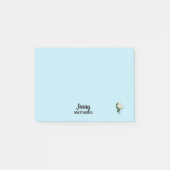  witte rozen aangepaste naam op blauw post-it® notes (Voorkant)