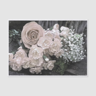  witte rozen anjers Baby Breate Tissuepapier