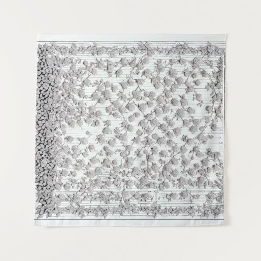 Witte rozen B Wandkleed (Voorkant (horizontaal))