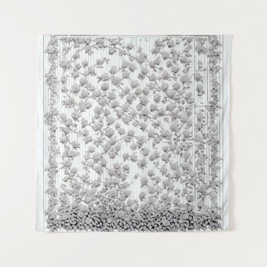 Witte rozen B Wandkleed (Voorkant)