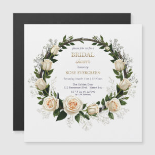 Witte Rozen & Baby's Adem Magnetische Uitnodiging