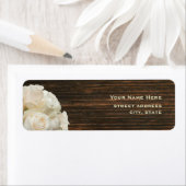 Witte Rozen & Barnwood Adreslabel Etiket (Insitu)