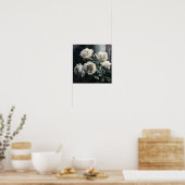 Witte Rozen Bloemen Art Print Poster (Keuken)