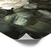 Witte Rozen Bloemen Art Print Poster (Hoek)