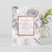 Witte Rozen Bloemen Roos Modern Chic Vrijgezellenf Kaart (Staand voorkant)