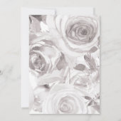 Witte Rozen Bloemen Roos Modern Chic Vrijgezellenf Kaart (Achterkant)