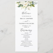 Witte Rozen Bloemen Trouwprogramma Programma (Voorkant)