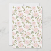 Witte Rozen Blush Glam Vrijgezellenfeest Kaart (Achterkant)