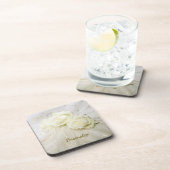 Witte Rozen Boeket  Lace Veil Personaliseren Bier Onderzetter (Rechterzijde)