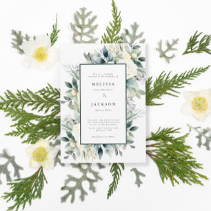 Witte Rozen Boho Bruiloft Kaart