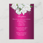 Witte rozen Boho Fuchsia Pink Weddenschap Informatiekaartje (Voorkant)