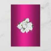 Witte rozen Boho Fuchsia Pink Weddenschap Informatiekaartje (Achterkant)