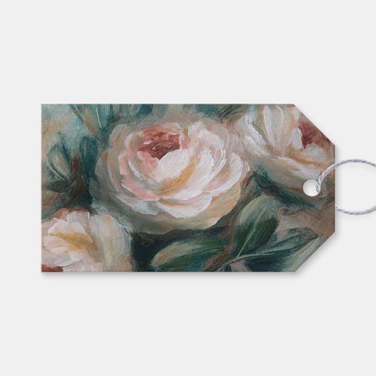 Witte Rozen Cadeaulabel (Voorkant (Horizontaal))