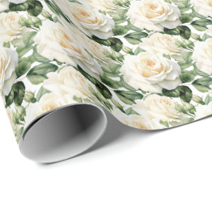 Witte Rozen Cadeaupapier