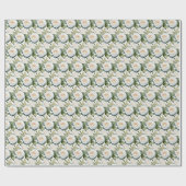 Witte rozen cadeaupapier (Vlak)