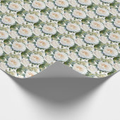 Witte rozen cadeaupapier (Hoek)