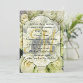 Witte Rozen Champagne Blush Wedding Suite Kaart (Staand voorkant)
