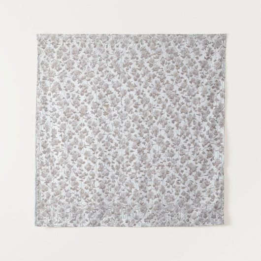 Witte rozen D Wandkleed (Voorkant)