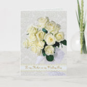 Witte rozen - Dank u moeder voor mijn bruiloft Bedankkaart (Voorkant)