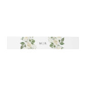 Witte Rozen Elegant Bloemen Bruiloft Uitnodigingen Wikkel (Vlak)