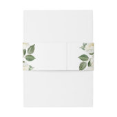 Witte Rozen Elegant Bloemen Bruiloft Uitnodigingen Wikkel (Achterkant Voorbeeld)