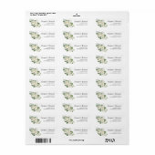 Witte Rozen Elegante Bloemen Trouwadres Etiket (Full Sheet)
